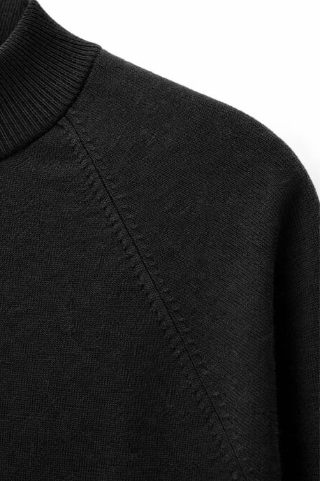 Oversized Rippstrick-Halbrollkragenpullover - Image 3