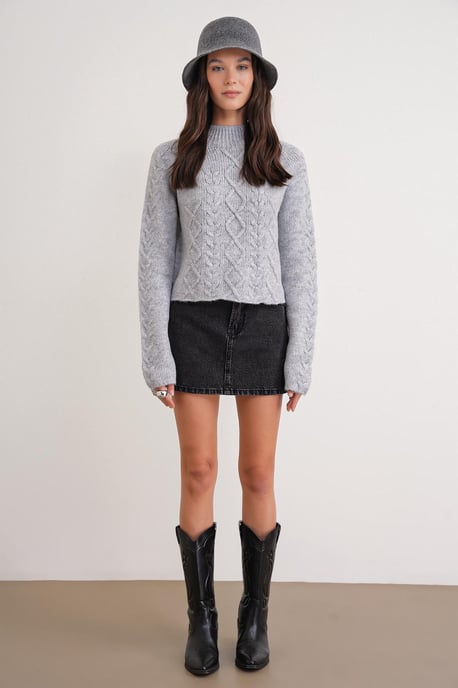 Rippstrick-Pullover mit Argyle-Muster und halbem Stehkragen - Image 2