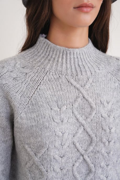 Rippstrick-Pullover mit Argyle-Muster und halbem Stehkragen - Image 5