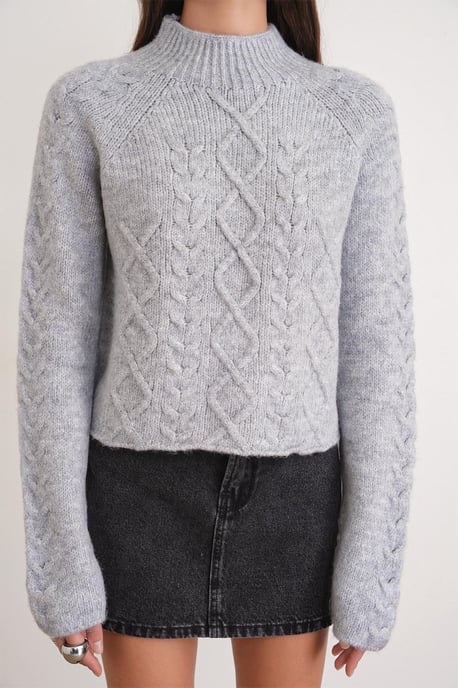 Rippstrick-Pullover mit Argyle-Muster und halbem Stehkragen - Image 6