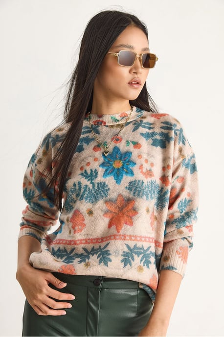 Musterstrickpullover mit Rundhalsausschnitt - Image 4