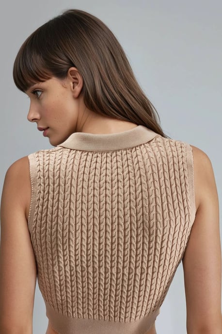 Kabelstrick V-Ausschnitt Pullover - Image 3