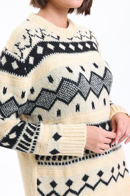 Hiccup Gemusterter oversized Pullover mit Rundhalsausschnitt - Mehrfarbig - Image 3