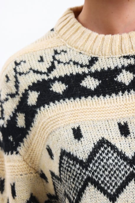Hiccup Gemusterter oversized Pullover mit Rundhalsausschnitt - Mehrfarbig - Image 5