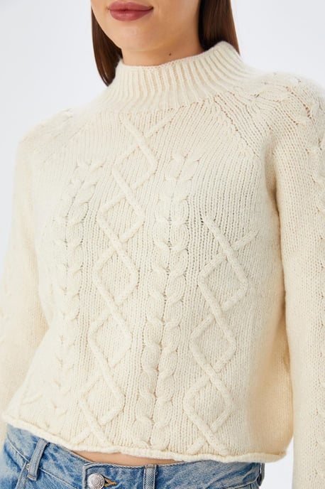 Rippstrick-Pullover mit Argyle-Muster und halbem Stehkragen - Image 4