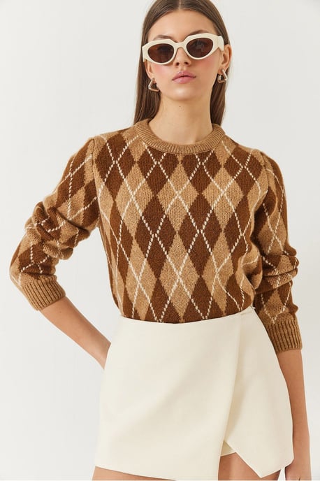 Baklava-Muster Crew-Neck Strickpullover - Image 2