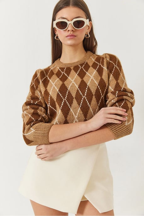 Baklava-Muster Crew-Neck Strickpullover - Image 3