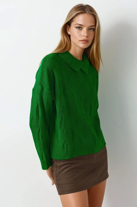 Musterpullover mit Kragenverzierung - Image 2