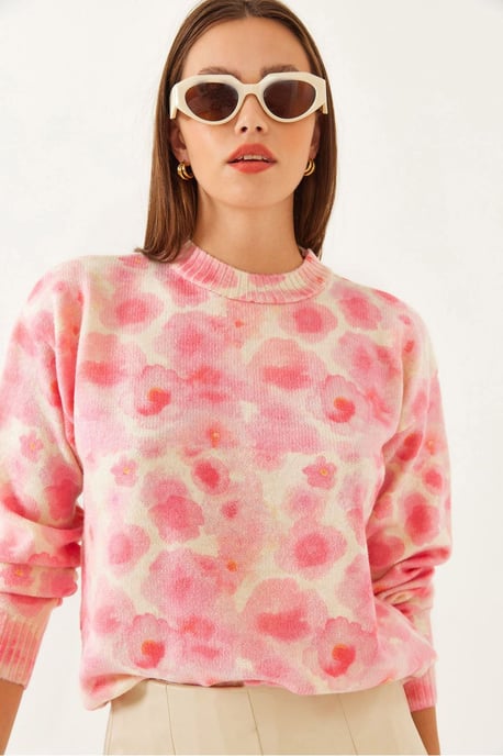 Musterstrickpullover mit Rundhalsausschnitt - Image 1