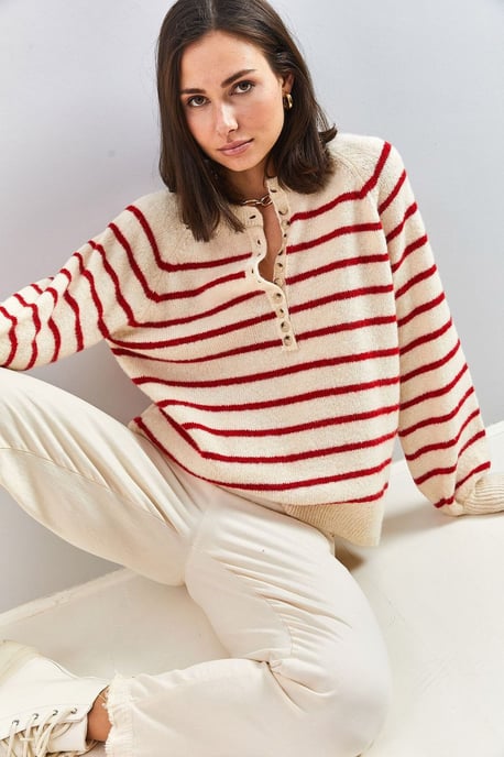 Knopfkragen-Strickpullover - Image 2
