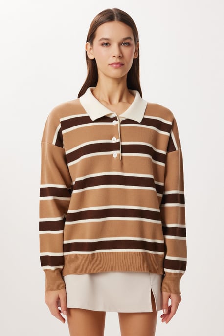 Rippstrick Polo-Kragenpullover - Image 5
