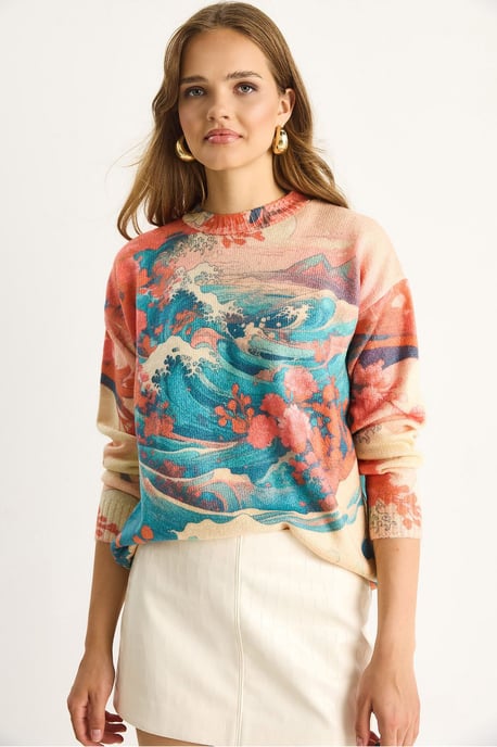 Musterstrickpullover mit Rundhalsausschnitt - Image 3
