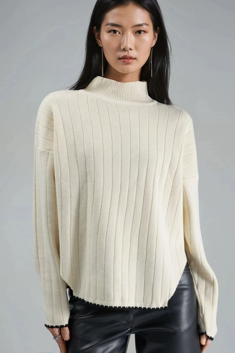 Oversized-Pullover mit Stickdetails - Image 1