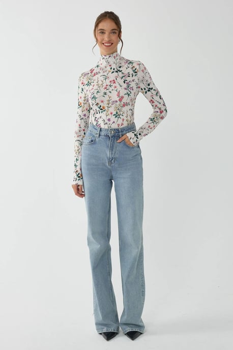 Blumenmuster Langarmpullover - Image 2
