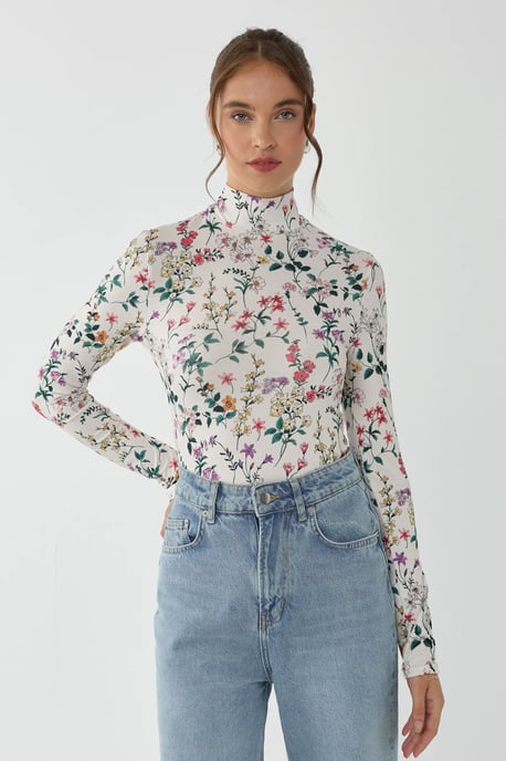 Blumenmuster Langarmpullover - Image 6