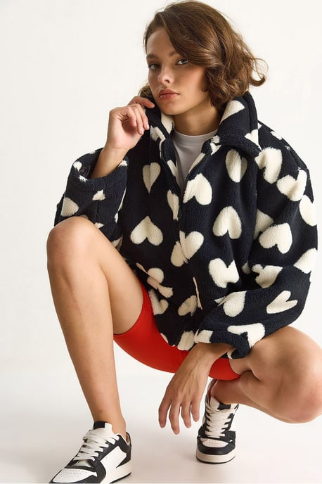 Texturierte Jacke mit Kragen, Daunenpufferjacke - Image 1