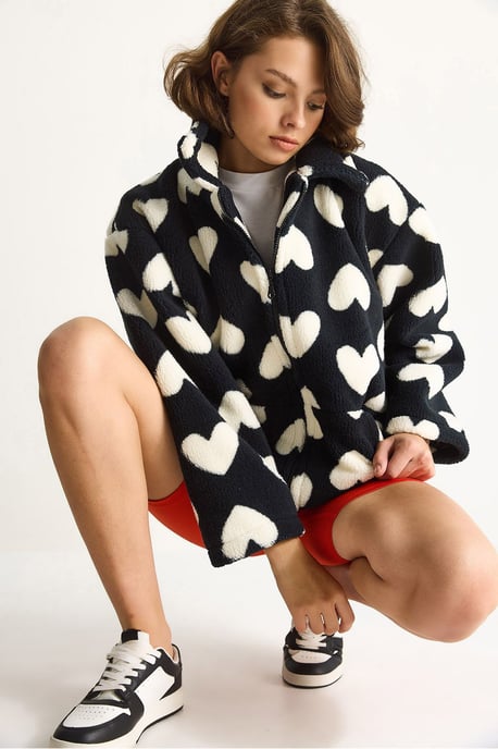 Texturierte Jacke mit Kragen, Daunenpufferjacke - Image 2