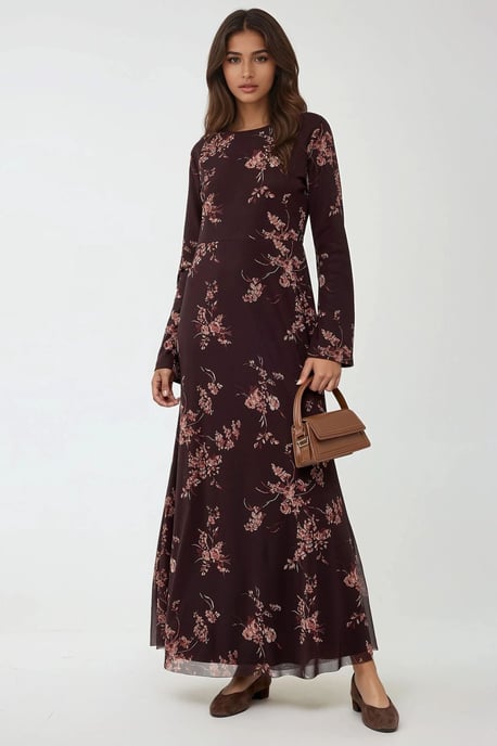 Blumenmuster Modest Kleid - Image 2