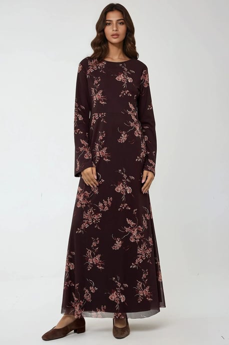 Blumenmuster Modest Kleid - Image 5
