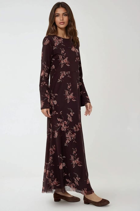 Blumenmuster Modest Kleid - Image 6