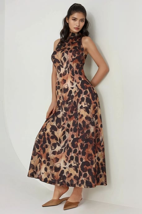 Bedrucktes Halterneck-Maxi-Kleid - Image 5
