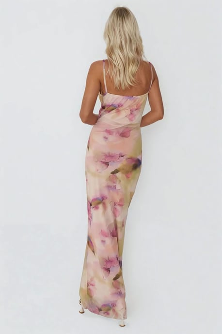 Bedrucktes Bodycon-Maxikleid aus Tüll - Image 5