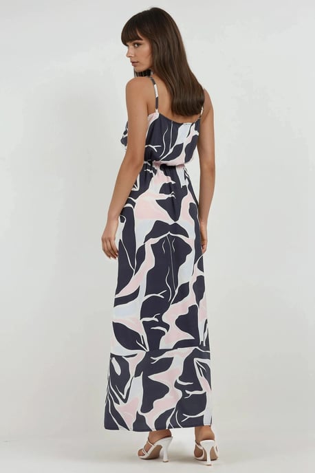 Maxikleid mit quadratischem Ausschnitt und Print - Image 2