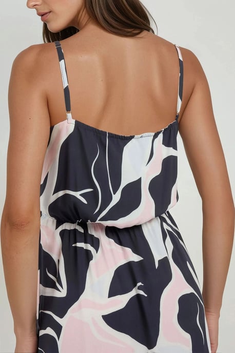 Maxikleid mit quadratischem Ausschnitt und Print - Image 3