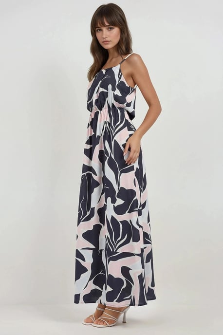 Maxikleid mit quadratischem Ausschnitt und Print - Image 4