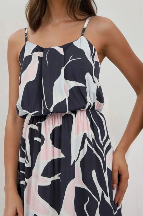 Maxikleid mit quadratischem Ausschnitt und Print - Image 5