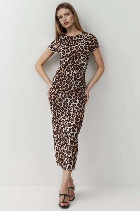Leopardenmuster Edles Maxikleid - Image 2