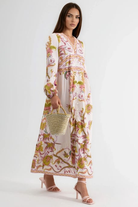 Gürteltop Maxi-Kleid mit V-Ausschnitt - Image 3