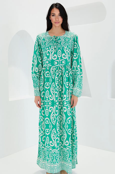 Muster Maxi-Kleid mit Bindeband - Image 2