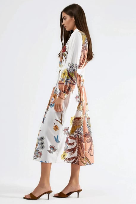 Blumen-Maxi-Kleid mit Knopfverschluss - Image 2
