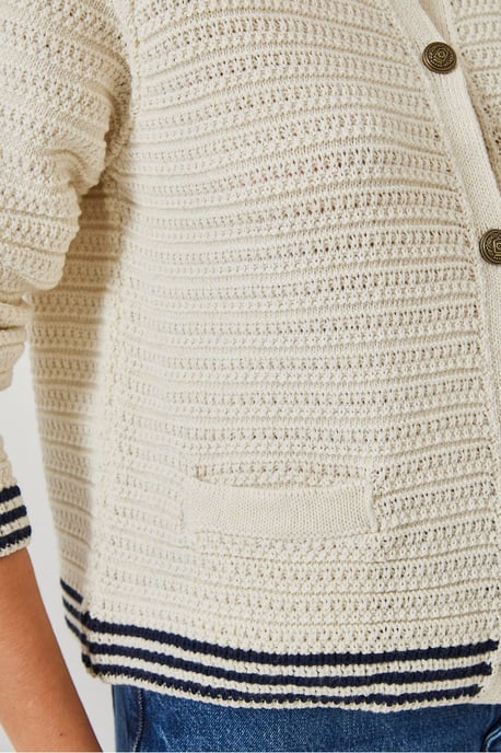 Strickjacke mit Struktur, Knopfverschluss und Taschen - Image 4