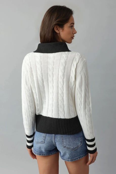 Polo-Hals Reißverschluss-Cardigan - Image 3