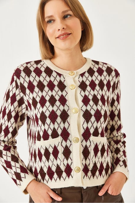 Jacquard-Strickjacke mit Taschen - Image 2