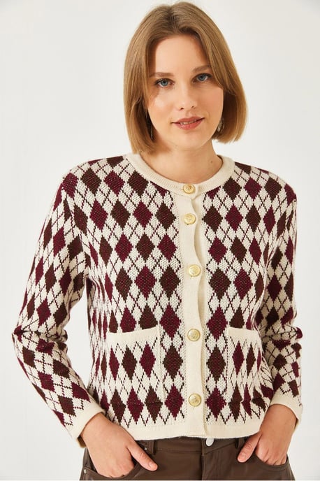 Jacquard-Strickjacke mit Taschen - Image 3
