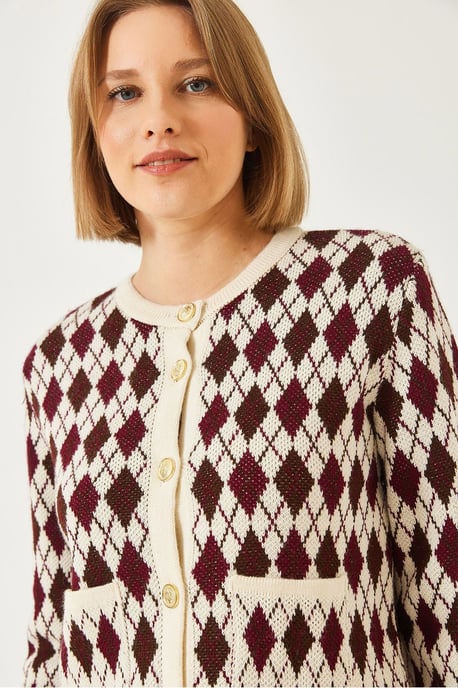 Jacquard-Strickjacke mit Taschen - Image 4