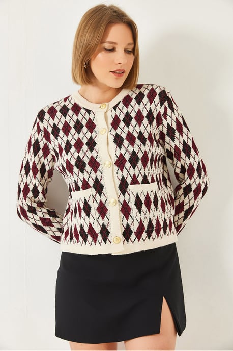 Jacquard-Strickjacke mit Taschen - Image 2