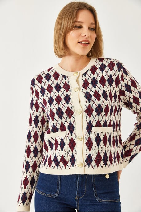 Jacquard-Strickjacke mit Taschen - Image 2