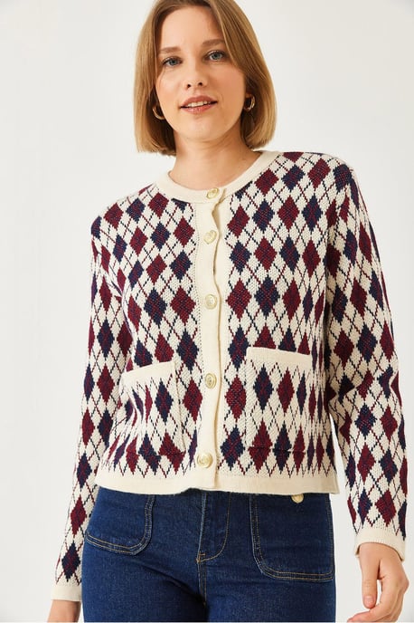 Jacquard-Strickjacke mit Taschen - Image 3