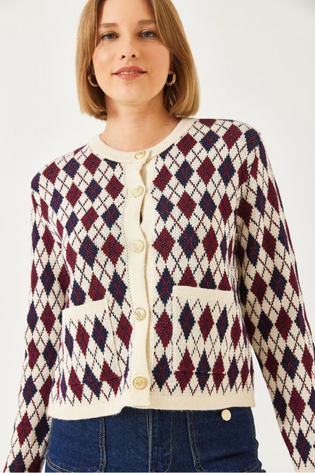 Jacquard-Strickjacke mit Taschen - Image 4