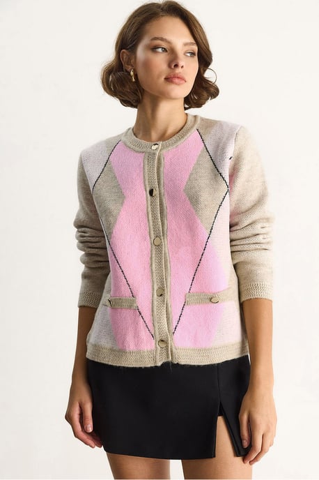 Zellstrick Knopf-Cardigan - Image 1