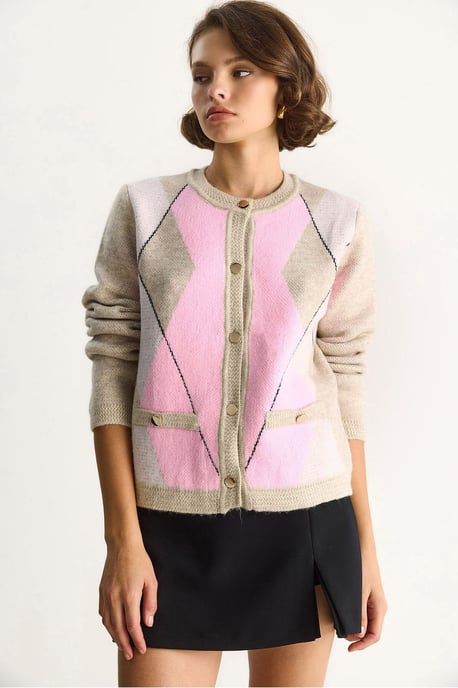 Zellstrick Knopf-Cardigan - Image 2