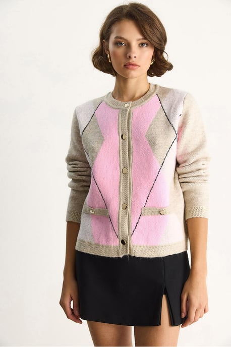 Zellstrick Knopf-Cardigan - Image 3