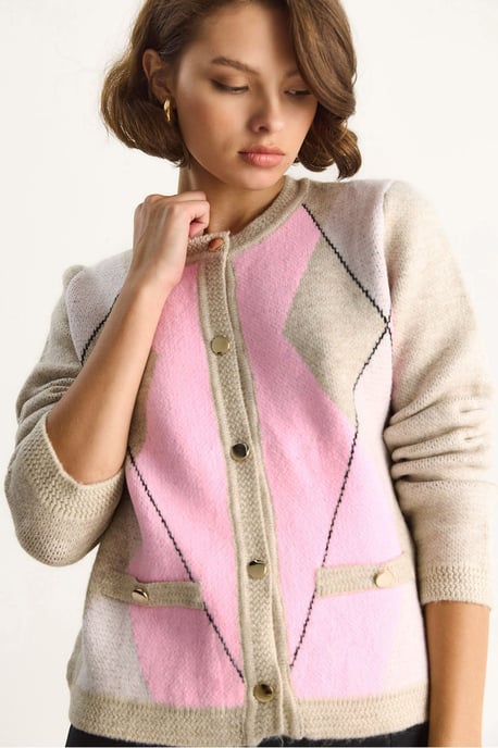 Zellstrick Knopf-Cardigan - Image 4