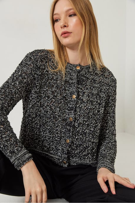 Strukturierter Kurz-Cardigan mit Knopfverschluss - Image 2