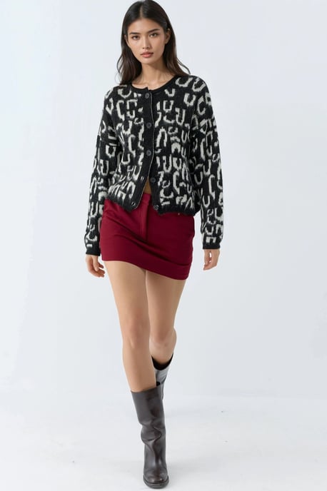 Jacquard Langarm-Button-Cardigan - Image 4