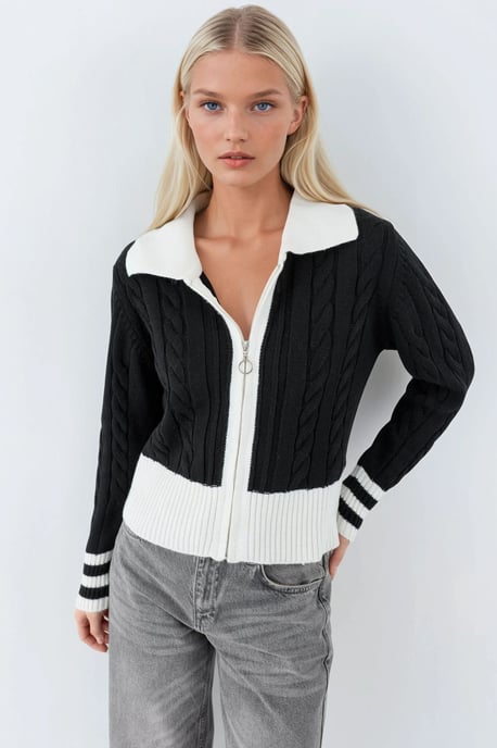 Polo-Neck Zip-Kardigan - Image 1